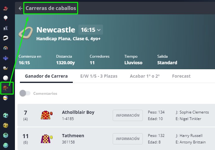 Apuestas en Carreras de Caballos en Novibet Chile