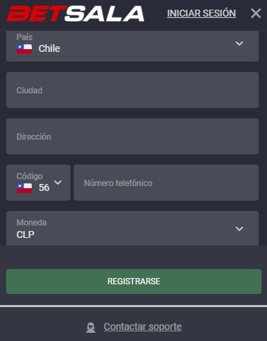 Registro en BetSala Chile