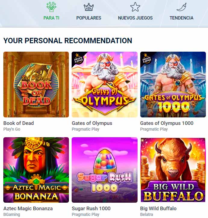 Juegos recomendados en 20Bet Casino