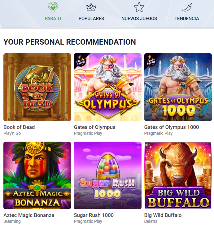 Juegos recomendados en 20bet casino