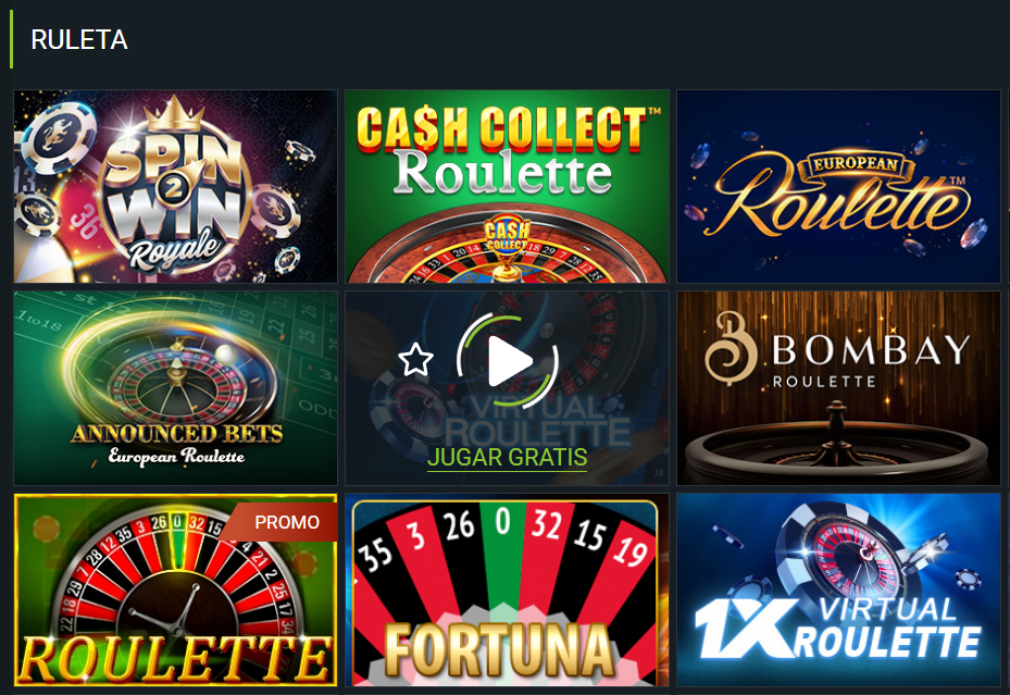 Ruleta online en 1xBet Casino