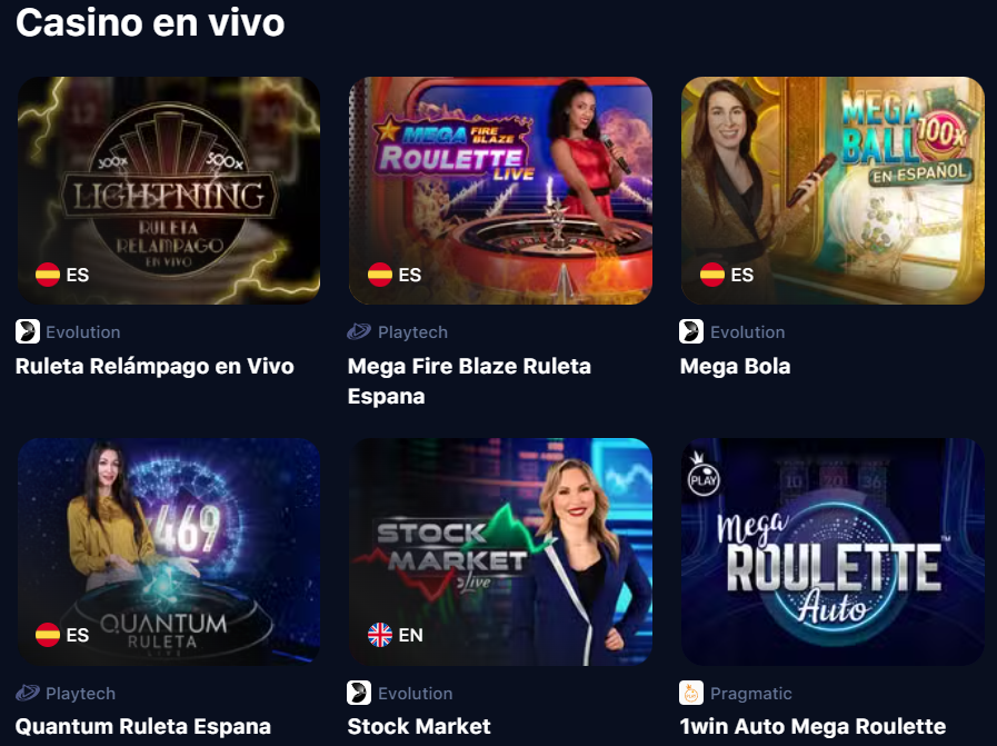 1Win Casino en vivo