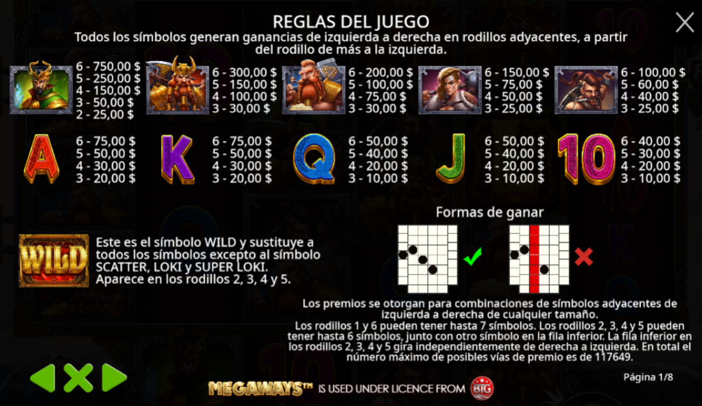 Cómo jugar Revenge of Loki - Símbolos