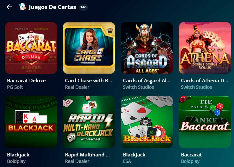 Juegos de cartas en Novibet Casino Chile