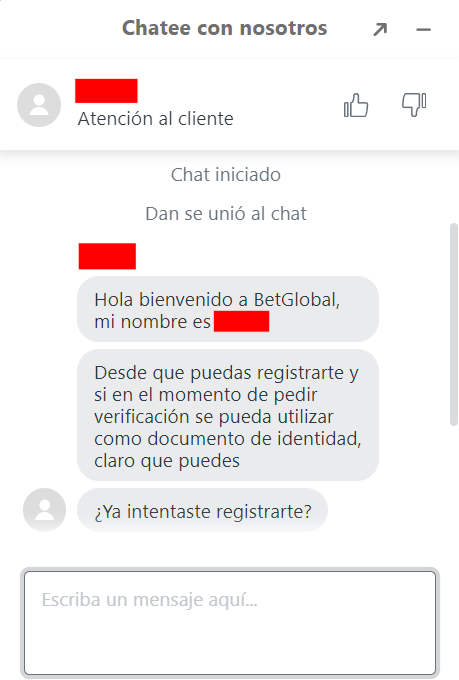 Atención al cliente en BetGlobal Chile