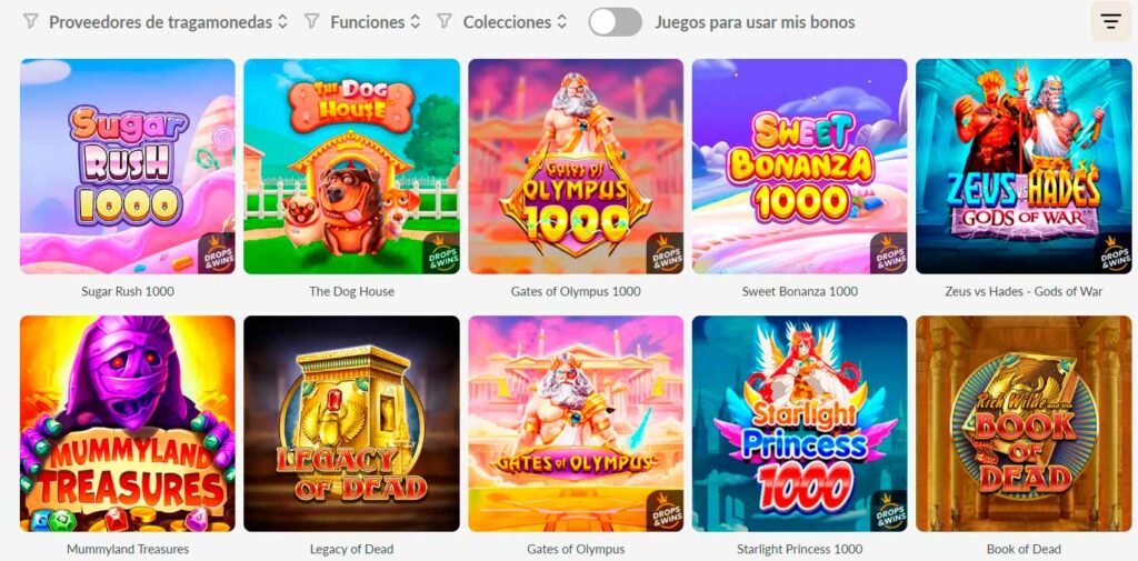 Mejores juegos en 1GO Casino Chile
