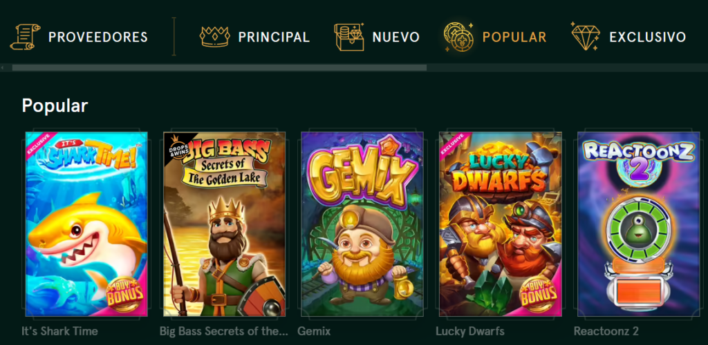 Mejores juegos en Casinia Chile