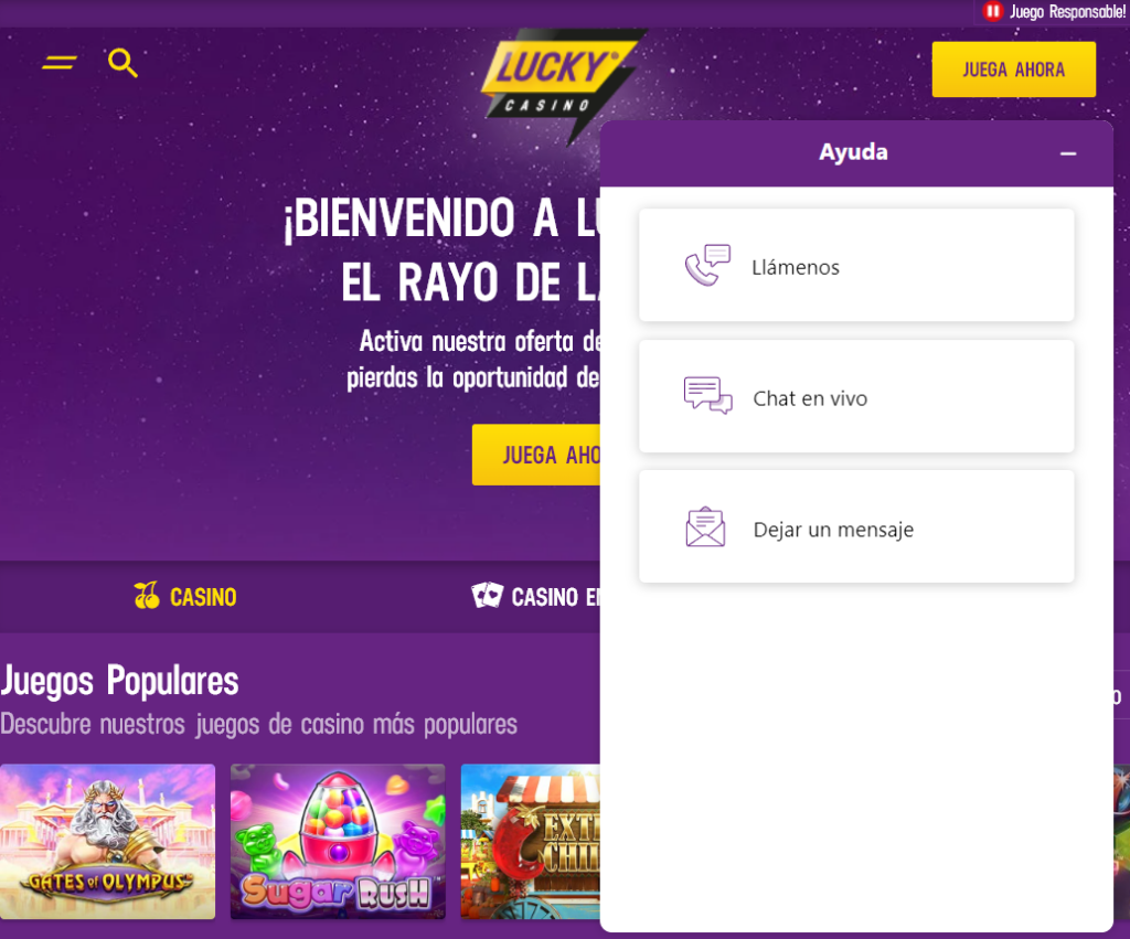 Atención al cliente en Lucky Casino