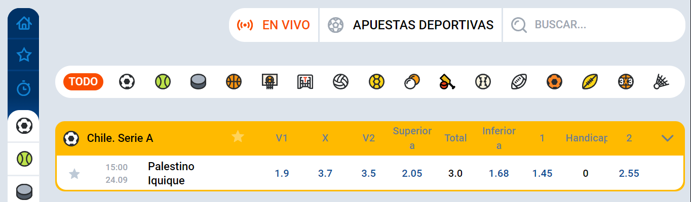 Apuestas en vivo en Mostbet