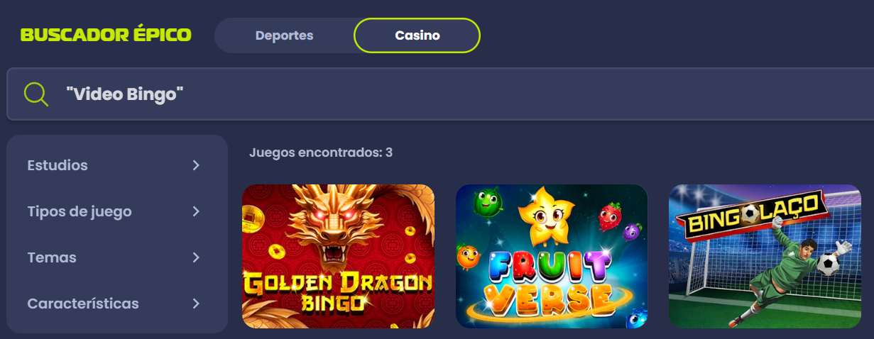 Bingo en Epicbet Casino