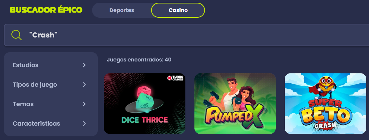 Crash Games en Epicbet Casino