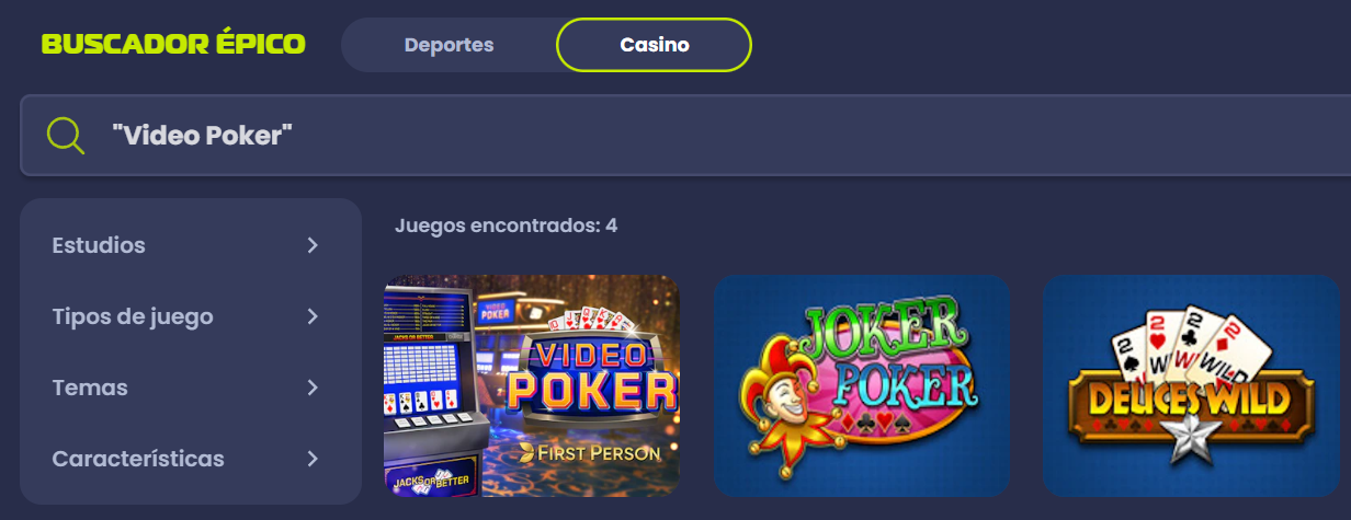 Poker en Epicbet Casino