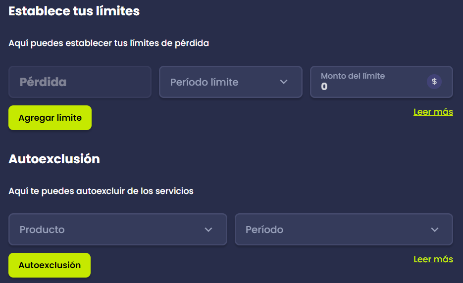 Limites y autoexclusion en Epicbet Chile