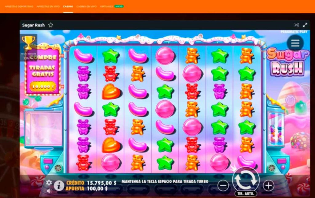 Jugando Sugar Rush con dinero real en Betano - Eduardo Maqueira