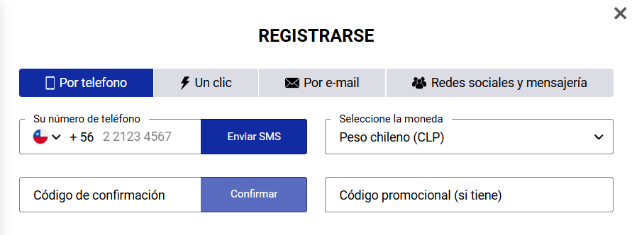 Cómo registrarse en SapphireBet Chile