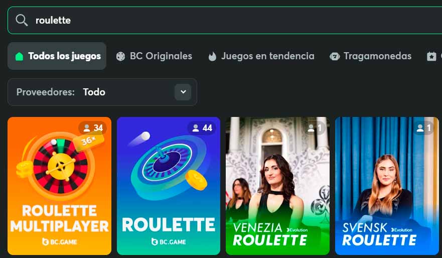 Ruleta en BC Game Casino
