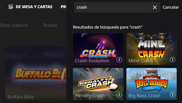 Juegos Crash en Betfair Casino