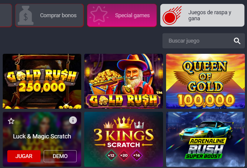 Raspa y Gana en BetSala Casino