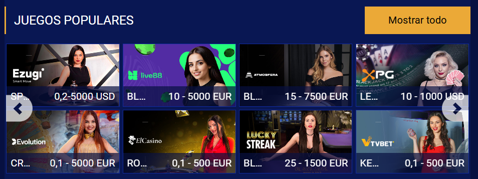 SapphireBet Casino en vivo