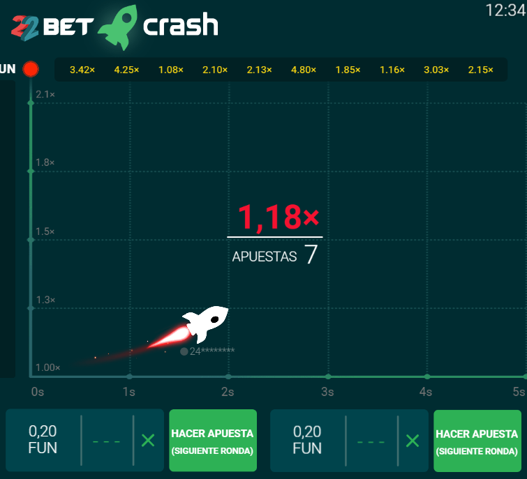 Juegos de crash en 22bet Casino