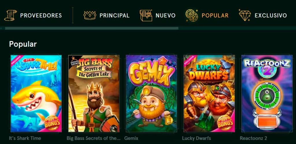 Mejores juegos en Casinia Chile