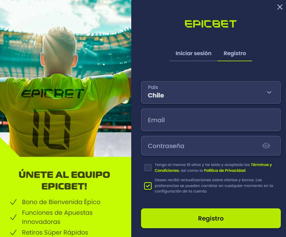 Registro en Epicbet Chile