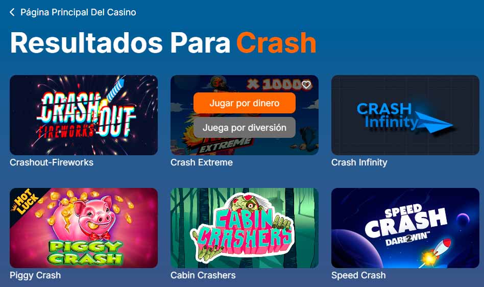 Crash games en Megawin Chile