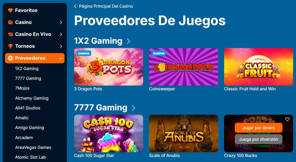 Tragamonedas en Megawin Casino