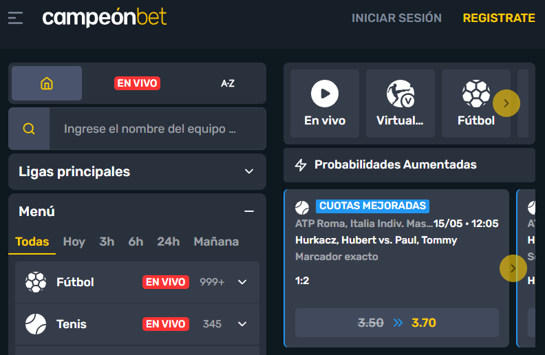 Apuestas en CampeónBet Chile