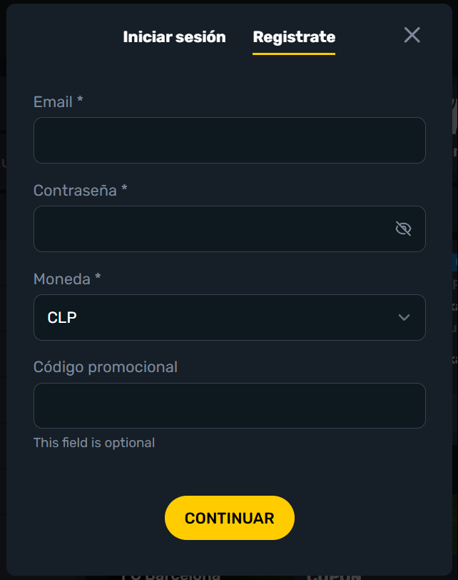 Cómo registrarse en CampeonBet Chile