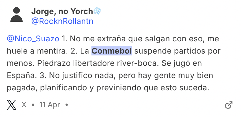Críticas a la Conmebol 6