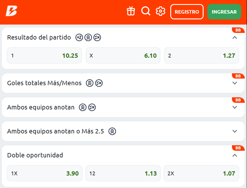 Cómo hacer apuestas doble oportunidad en Betano