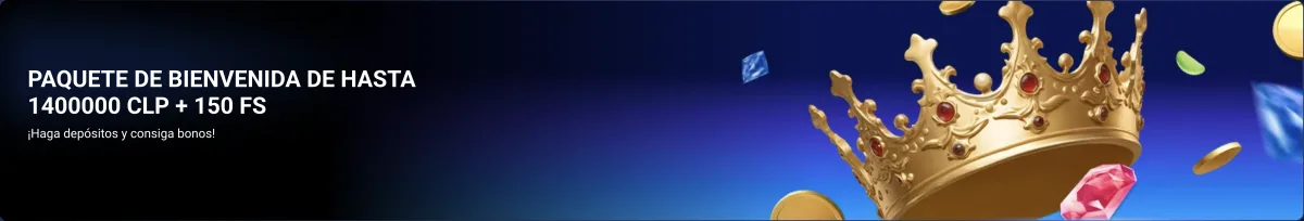 Banner del paquete de casino de hasta 1.400.000 pesos con 150 giros