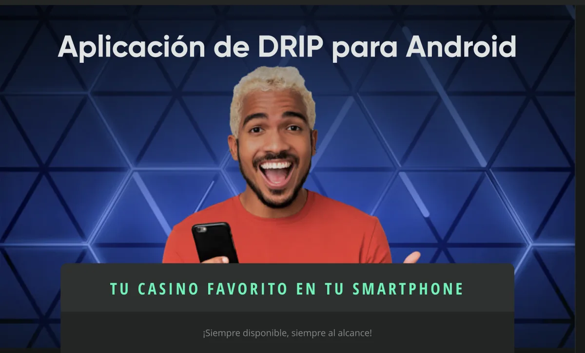 Página de descarga de la aplicación de Drip, solo para Android