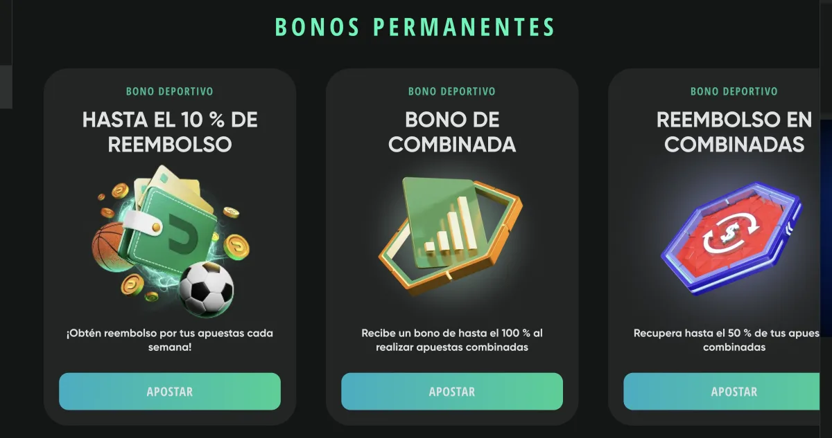 Reembolso semanal y bonos de combinada permanentes de Drip
